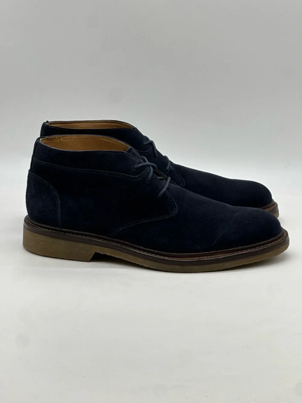 Trask Colton Navy Suede Chukka Boots. 9